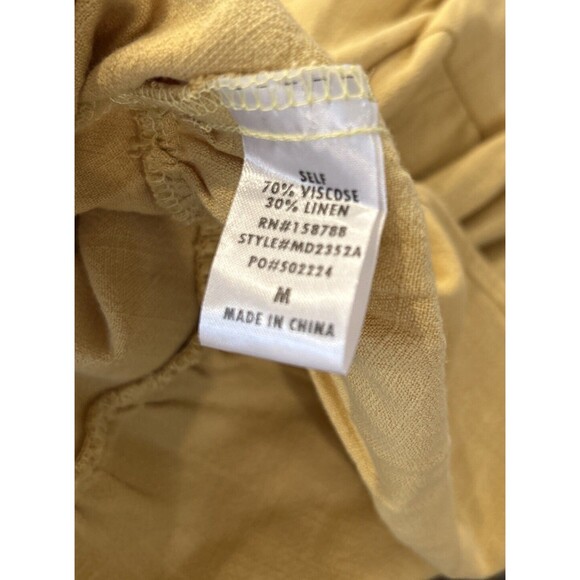 NWT Mable TIered Gold dress with tie bow Linen size medium sleeveless yellow - Picture 6 of 7